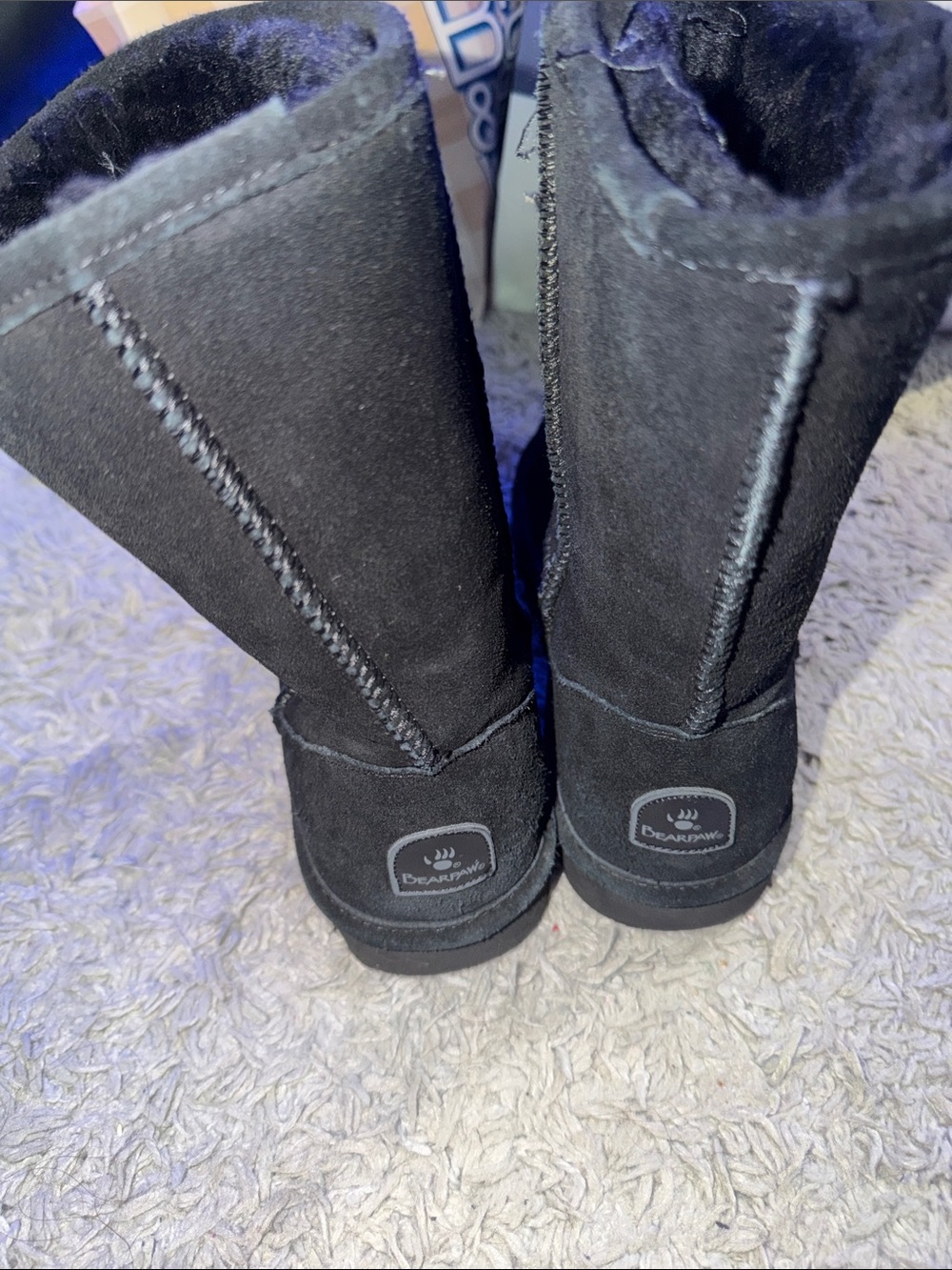 BearPaw Black Fleece-Lined Mid-Calf Winter Boots - Picture 2 of 4